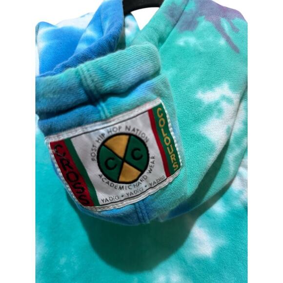 Cross Colours Men's Multicolor Tie Dye Long Sleeves Pullover Hoodie Size Large - Picture 2 of 5
